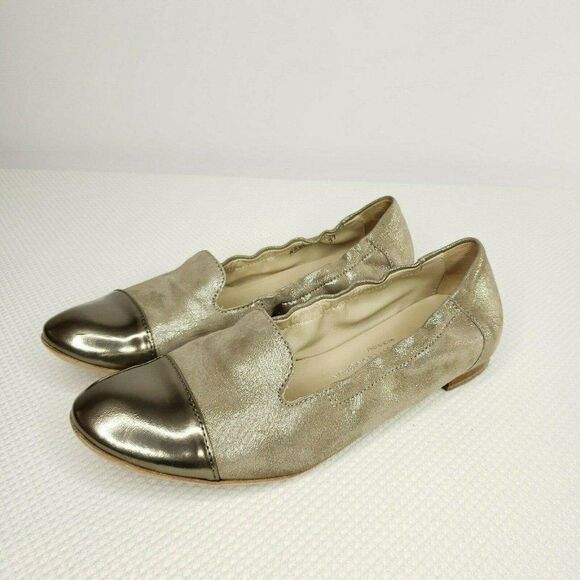 AGL ATTILIO GIUSTI LEOMBRUNI Size 7 US Ginger Gold Ballet Flats Shoes 37 EU